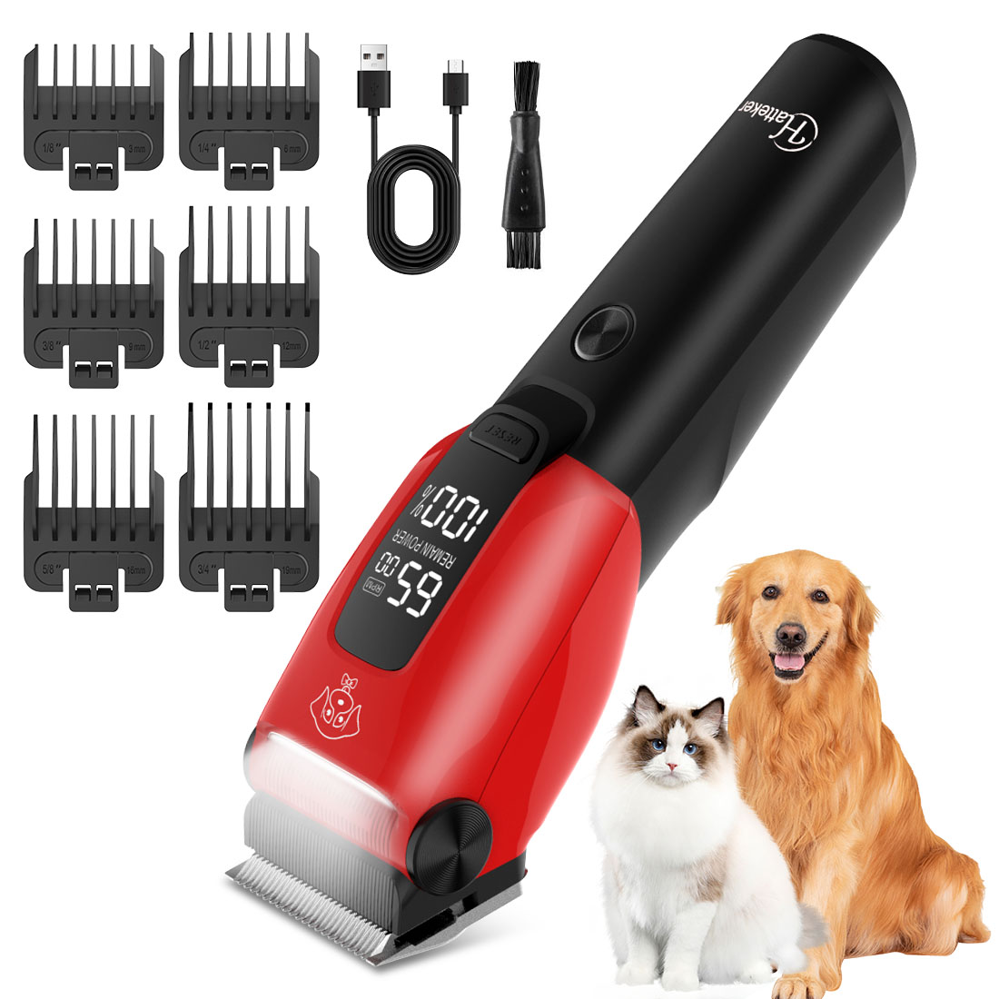 Grooming Kit - Hatteker Elektrikli Evcil Hayvan Tüy Kesme